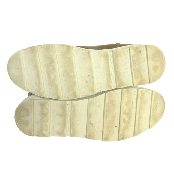 Joyks Fur Shearling Lined Tan Suede Leather Ankle Boots Side Zip Italy Sz 11 - Picture 6 of 10